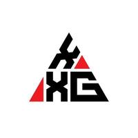 xxg triangel bokstavslogotypdesign med triangelform. xxg triangel logotyp design monogram. xxg triangel vektor logotyp mall med röd färg. xxg triangulär logotyp enkel, elegant och lyxig logotyp.