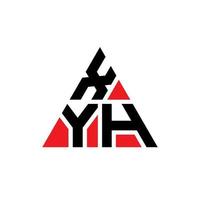xyh-Dreieck-Buchstaben-Logo-Design mit Dreiecksform. xyh-Dreieck-Logo-Design-Monogramm. xyh-Dreieck-Vektor-Logo-Vorlage mit roter Farbe. xyh dreieckiges Logo einfaches, elegantes und luxuriöses Logo. vektor