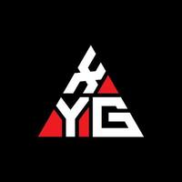 xyg-Dreieck-Buchstaben-Logo-Design mit Dreiecksform. xyg-Dreieck-Logo-Design-Monogramm. xyg-Dreieck-Vektor-Logo-Vorlage mit roter Farbe. xyg dreieckiges Logo einfaches, elegantes und luxuriöses Logo. vektor