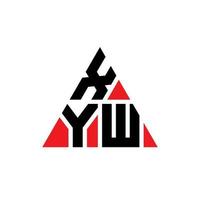 xyw triangel bokstavslogotypdesign med triangelform. xyw triangel logotyp design monogram. xyw triangel vektor logotyp mall med röd färg. xyw triangulär logotyp enkel, elegant och lyxig logotyp.