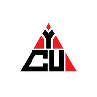 Ycu-Dreieck-Buchstaben-Logo-Design mit Dreiecksform. YCU-Dreieck-Logo-Design-Monogramm. Ycu-Dreieck-Vektor-Logo-Vorlage mit roter Farbe. ycu dreieckiges Logo einfaches, elegantes und luxuriöses Logo. vektor