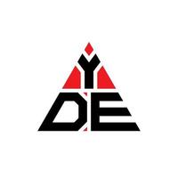 YDE-Dreieck-Buchstaben-Logo-Design mit Dreiecksform. yde-Dreieck-Logo-Design-Monogramm. YDE-Dreieck-Vektor-Logo-Vorlage mit roter Farbe. yde dreieckiges Logo einfaches, elegantes und luxuriöses Logo. vektor