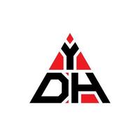 Ydh-Dreieck-Buchstaben-Logo-Design mit Dreiecksform. Ydh-Dreieck-Logo-Design-Monogramm. Ydh-Dreieck-Vektor-Logo-Vorlage mit roter Farbe. ydh dreieckiges Logo einfaches, elegantes und luxuriöses Logo. vektor