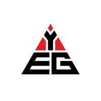 YEG-Dreieck-Buchstaben-Logo-Design mit Dreiecksform. Yeg-Dreieck-Logo-Design-Monogramm. YEG-Dreieck-Vektor-Logo-Vorlage mit roter Farbe. yeg dreieckiges Logo einfaches, elegantes und luxuriöses Logo. vektor