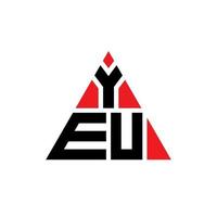 YEU-Dreieck-Buchstaben-Logo-Design mit Dreiecksform. yeu-Dreieck-Logo-Design-Monogramm. Yeu-Dreieck-Vektor-Logo-Vorlage mit roter Farbe. yeu dreieckiges Logo einfaches, elegantes und luxuriöses Logo. vektor
