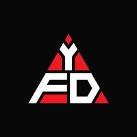 yfd-Dreieck-Buchstaben-Logo-Design mit Dreiecksform. yfd-Dreieck-Logo-Design-Monogramm. yfd-Dreieck-Vektor-Logo-Vorlage mit roter Farbe. yfd dreieckiges Logo einfaches, elegantes und luxuriöses Logo. vektor