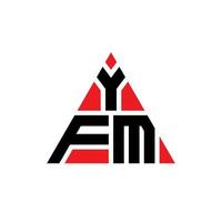 yfm-Dreieck-Buchstaben-Logo-Design mit Dreiecksform. yfm-Dreieck-Logo-Design-Monogramm. yfm-Dreieck-Vektor-Logo-Vorlage mit roter Farbe. yfm dreieckiges Logo einfaches, elegantes und luxuriöses Logo. vektor