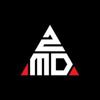 zmd-Dreieck-Buchstaben-Logo-Design mit Dreiecksform. zmd-Dreieck-Logo-Design-Monogramm. zmd-Dreieck-Vektor-Logo-Vorlage mit roter Farbe. zmd dreieckiges Logo einfaches, elegantes und luxuriöses Logo. vektor