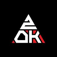 Zok-Dreieck-Buchstaben-Logo-Design mit Dreiecksform. Zok-Dreieck-Logo-Design-Monogramm. Zok-Dreieck-Vektor-Logo-Vorlage mit roter Farbe. zok dreieckiges Logo einfaches, elegantes und luxuriöses Logo. vektor