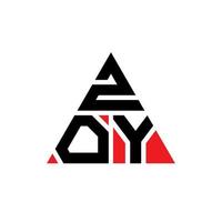 Zoy-Dreieck-Buchstaben-Logo-Design mit Dreiecksform. Zoy-Dreieck-Logo-Design-Monogramm. Zoy-Dreieck-Vektor-Logo-Vorlage mit roter Farbe. Zoy dreieckiges Logo einfaches, elegantes und luxuriöses Logo. vektor