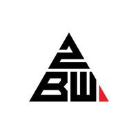 zbw Dreiecksbuchstaben-Logo-Design mit Dreiecksform. zbw Dreieck-Logo-Design-Monogramm. zbw-Dreieck-Vektor-Logo-Vorlage mit roter Farbe. zbw dreieckiges Logo einfaches, elegantes und luxuriöses Logo. vektor