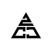 zcj triangel bokstavslogotypdesign med triangelform. zcj triangel logotyp design monogram. zcj triangel vektor logotyp mall med röd färg. zcj triangulär logotyp enkel, elegant och lyxig logotyp.