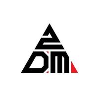 zdm-Dreieck-Buchstaben-Logo-Design mit Dreiecksform. Zdm-Dreieck-Logo-Design-Monogramm. zdm-Dreieck-Vektor-Logo-Vorlage mit roter Farbe. zdm dreieckiges Logo einfaches, elegantes und luxuriöses Logo. vektor