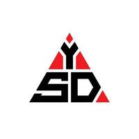 YSD-Dreieck-Buchstaben-Logo-Design mit Dreiecksform. YSD-Dreieck-Logo-Design-Monogramm. ysd-Dreieck-Vektor-Logo-Vorlage mit roter Farbe. ysd dreieckiges Logo einfaches, elegantes und luxuriöses Logo. vektor