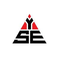 YSE-Dreieck-Buchstaben-Logo-Design mit Dreiecksform. Yse-Dreieck-Logo-Design-Monogramm. yse-Dreieck-Vektor-Logo-Vorlage mit roter Farbe. yse dreieckiges Logo einfaches, elegantes und luxuriöses Logo. vektor