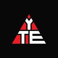 YTE-Dreieck-Buchstaben-Logo-Design mit Dreiecksform. YTE-Dreieck-Logo-Design-Monogramm. YTE-Dreieck-Vektor-Logo-Vorlage mit roter Farbe. yte dreieckiges Logo einfaches, elegantes und luxuriöses Logo. vektor