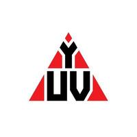 YUV-Dreieck-Buchstaben-Logo-Design mit Dreiecksform. Yuv-Dreieck-Logo-Design-Monogramm. yuv-Dreieck-Vektor-Logo-Vorlage mit roter Farbe. yuv dreieckiges Logo einfaches, elegantes und luxuriöses Logo. vektor