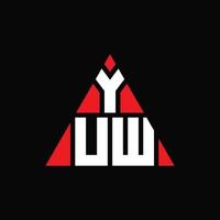 yuw Dreiecksbuchstaben-Logo-Design mit Dreiecksform. yuw dreieck logo design monogramm. yuw dreieck vektor logo vorlage mit roter farbe. yuw dreieckiges Logo einfaches, elegantes und luxuriöses Logo.