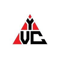 yvc triangel bokstavslogotypdesign med triangelform. yvc triangel logotyp design monogram. yvc triangel vektor logotyp mall med röd färg. yvc triangulär logotyp enkel, elegant och lyxig logotyp.