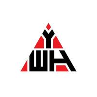 Ywh-Dreieck-Buchstaben-Logo-Design mit Dreiecksform. ywh-Dreieck-Logo-Design-Monogramm. ywh-Dreieck-Vektor-Logo-Vorlage mit roter Farbe. ywh dreieckiges Logo einfaches, elegantes und luxuriöses Logo. vektor