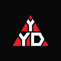 YYD-Dreieck-Buchstaben-Logo-Design mit Dreiecksform. YYD-Dreieck-Logo-Design-Monogramm. YYD-Dreieck-Vektor-Logo-Vorlage mit roter Farbe. yyd dreieckiges Logo einfaches, elegantes und luxuriöses Logo. vektor