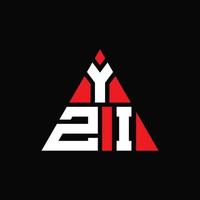 Yzi-Dreieck-Buchstaben-Logo-Design mit Dreiecksform. Yzi-Dreieck-Logo-Design-Monogramm. Yzi-Dreieck-Vektor-Logo-Vorlage mit roter Farbe. yzi dreieckiges Logo einfaches, elegantes und luxuriöses Logo. vektor