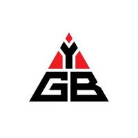 Ygb-Dreieck-Buchstaben-Logo-Design mit Dreiecksform. Ygb-Dreieck-Logo-Design-Monogramm. Ygb-Dreieck-Vektor-Logo-Vorlage mit roter Farbe. ygb dreieckiges Logo einfaches, elegantes und luxuriöses Logo. vektor