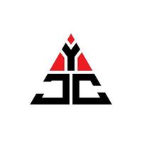 yjc triangel bokstavslogotypdesign med triangelform. yjc triangel logotyp design monogram. yjc triangel vektor logotyp mall med röd färg. yjc triangulär logotyp enkel, elegant och lyxig logotyp.