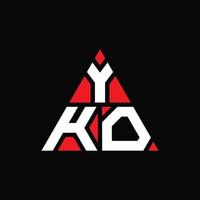 Yko-Dreieck-Buchstaben-Logo-Design mit Dreiecksform. Yko-Dreieck-Logo-Design-Monogramm. Yko-Dreieck-Vektor-Logo-Vorlage mit roter Farbe. yko dreieckiges Logo einfaches, elegantes und luxuriöses Logo. vektor