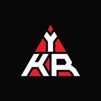 Ykr-Dreieck-Buchstaben-Logo-Design mit Dreiecksform. Ykr-Dreieck-Logo-Design-Monogramm. ykr-Dreieck-Vektor-Logo-Vorlage mit roter Farbe. ykr dreieckiges Logo einfaches, elegantes und luxuriöses Logo. vektor