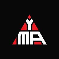 Yma-Dreieck-Buchstaben-Logo-Design mit Dreiecksform. Yma-Dreieck-Logo-Design-Monogramm. Yma-Dreieck-Vektor-Logo-Vorlage mit roter Farbe. yma dreieckiges Logo einfaches, elegantes und luxuriöses Logo. vektor