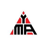 Yma-Dreieck-Buchstaben-Logo-Design mit Dreiecksform. Yma-Dreieck-Logo-Design-Monogramm. Yma-Dreieck-Vektor-Logo-Vorlage mit roter Farbe. yma dreieckiges Logo einfaches, elegantes und luxuriöses Logo. vektor