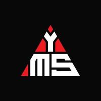 YMS-Dreieck-Buchstaben-Logo-Design mit Dreiecksform. yms-Dreieck-Logo-Design-Monogramm. yms-Dreieck-Vektor-Logo-Vorlage mit roter Farbe. yms dreieckiges Logo einfaches, elegantes und luxuriöses Logo. vektor