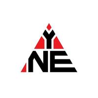 Yne-Dreieck-Buchstaben-Logo-Design mit Dreiecksform. Yne-Dreieck-Logo-Design-Monogramm. Yne-Dreieck-Vektor-Logo-Vorlage mit roter Farbe. yne dreieckiges Logo einfaches, elegantes und luxuriöses Logo. vektor