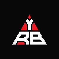 YRB-Dreieck-Buchstaben-Logo-Design mit Dreiecksform. YRB-Dreieck-Logo-Design-Monogramm. YRB-Dreieck-Vektor-Logo-Vorlage mit roter Farbe. yrb dreieckiges Logo einfaches, elegantes und luxuriöses Logo. vektor
