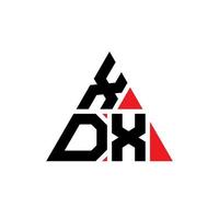 xdx-Dreieck-Buchstaben-Logo-Design mit Dreiecksform. xdx-Dreieck-Logo-Design-Monogramm. xdx-Dreieck-Vektor-Logo-Vorlage mit roter Farbe. xdx dreieckiges Logo einfaches, elegantes und luxuriöses Logo. vektor