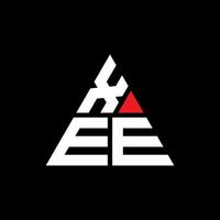 xee triangel bokstavslogotypdesign med triangelform. xee triangel logotyp design monogram. xee triangel vektor logotyp mall med röd färg. xee triangulär logotyp enkel, elegant och lyxig logotyp.