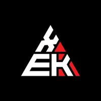 Xek-Dreieck-Buchstaben-Logo-Design mit Dreiecksform. Xek-Dreieck-Logo-Design-Monogramm. Xek-Dreieck-Vektor-Logo-Vorlage mit roter Farbe. xek dreieckiges Logo einfaches, elegantes und luxuriöses Logo. vektor