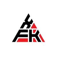 xfk-Dreieck-Buchstaben-Logo-Design mit Dreiecksform. xfk-Dreieck-Logo-Design-Monogramm. xfk-Dreieck-Vektor-Logo-Vorlage mit roter Farbe. xfk dreieckiges Logo einfaches, elegantes und luxuriöses Logo. vektor