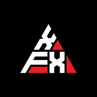 xfx-Dreieck-Buchstaben-Logo-Design mit Dreiecksform. xfx-Dreieck-Logo-Design-Monogramm. xfx-Dreieck-Vektor-Logo-Vorlage mit roter Farbe. xfx dreieckiges Logo einfaches, elegantes und luxuriöses Logo. vektor