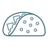 Tacos-Linie zweifarbiges Symbol vektor