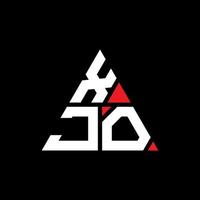 xjo triangel bokstavslogotypdesign med triangelform. xjo triangel logotyp design monogram. xjo triangel vektor logotyp mall med röd färg. xjo triangulär logotyp enkel, elegant och lyxig logotyp.