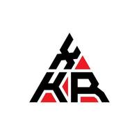 xkr-Dreieck-Buchstaben-Logo-Design mit Dreiecksform. Xkr-Dreieck-Logo-Design-Monogramm. Xkr-Dreieck-Vektor-Logo-Vorlage mit roter Farbe. xkr dreieckiges Logo einfaches, elegantes und luxuriöses Logo. vektor