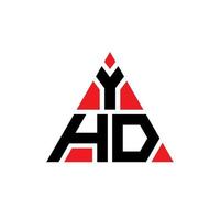 YHD-Dreieck-Buchstaben-Logo-Design mit Dreiecksform. Yhd-Dreieck-Logo-Design-Monogramm. YHD-Dreieck-Vektor-Logo-Vorlage mit roter Farbe. yhd dreieckiges logo einfaches, elegantes und luxuriöses logo. vektor