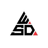 wsd-Dreieck-Buchstaben-Logo-Design mit Dreiecksform. wsd-Dreieck-Logo-Design-Monogramm. wsd-Dreieck-Vektor-Logo-Vorlage mit roter Farbe. wsd dreieckiges Logo einfaches, elegantes und luxuriöses Logo. vektor