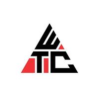 wtc triangel bokstavslogotypdesign med triangelform. wtc triangel logotyp design monogram. wtc triangel vektor logotyp mall med röd färg. wtc triangulär logotyp enkel, elegant och lyxig logotyp.