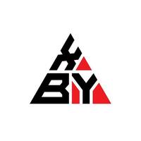 xby triangel bokstavslogotypdesign med triangelform. xby triangel logotyp design monogram. xby triangel vektor logotyp mall med röd färg. xby triangulär logotyp enkel, elegant och lyxig logotyp.