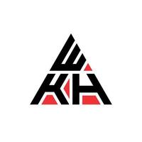 wkh Dreiecksbuchstaben-Logo-Design mit Dreiecksform. wkh Dreieck-Logo-Design-Monogramm. wkh-Dreieck-Vektor-Logo-Vorlage mit roter Farbe. wkh dreieckiges Logo einfaches, elegantes und luxuriöses Logo. vektor