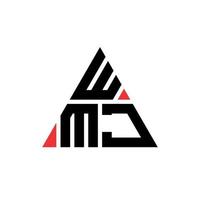 wmj Dreiecksbuchstaben-Logo-Design mit Dreiecksform. Wmj-Dreieck-Logo-Design-Monogramm. Wmj-Dreieck-Vektor-Logo-Vorlage mit roter Farbe. wmj dreieckiges Logo einfaches, elegantes und luxuriöses Logo. vektor