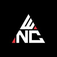 wnc triangel bokstavslogotypdesign med triangelform. wnc triangel logotyp design monogram. wnc triangel vektor logotyp mall med röd färg. wnc triangulär logotyp enkel, elegant och lyxig logotyp.